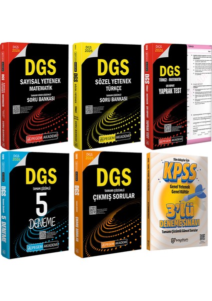 2026 Dgs Sözel Sayısal Yetenek Soru Bankası-Çek Kopart Yaprak Test-Çözümlü 5deneme ve Çıkmış Sorular