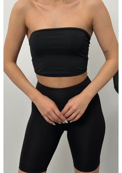 Kadın Crop Top Straplez Basic Sırtı Kopçalı Büstiyer
