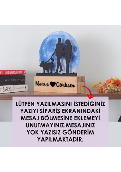 LED Işıklı Pleksi Dolunay Kişiselleştirilebilir Biblo Silvia Köpek Gezdiren Çift Anahtar Askılığı fiyatları