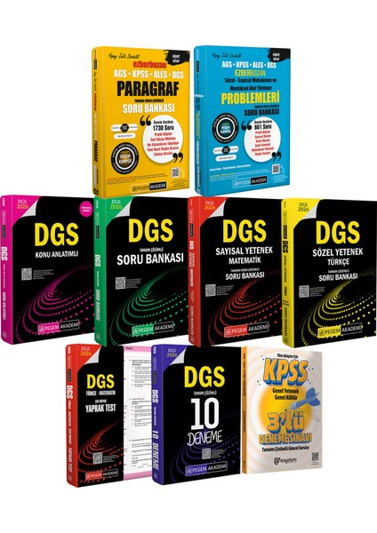 2026 Dgs Kazandıran Set(Konu-Soru-Sözel Sayısal Yetenek-Yaprak Test-10 Deneme)Paragraf-Akıl Yürütme