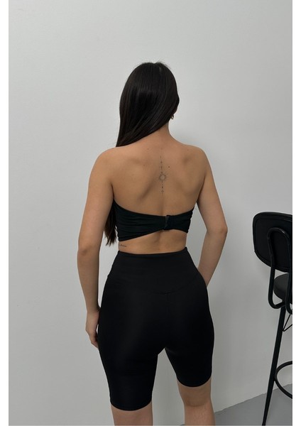 Kadın Crop Top Straplez Basic Sırtı Kopçalı Büstiyer