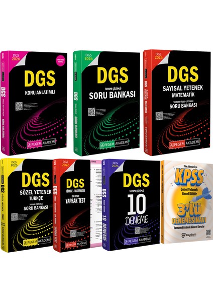2026 Dgs Kazandıran Set(Konu Anlatımı-Soru Bankası-Sözel Sayısal Yetenek-Yaprak Test-10 Deneme)