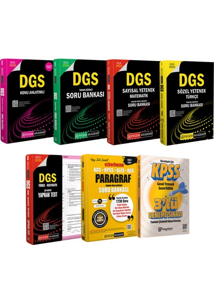 2026 Dgs Mega Set(Konu Anlatımı-Soru Bankası-Sözel Sayısal Yetenek Soru Bankası-Yaprak Test)Paragraf