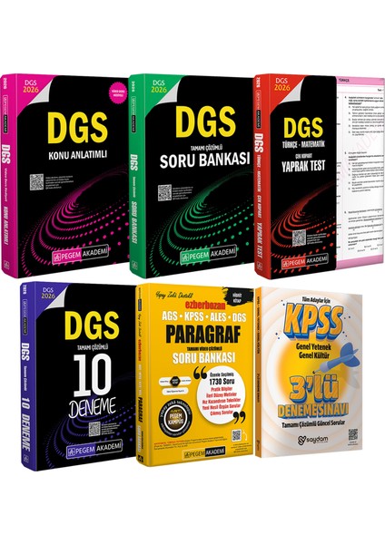 2026 Dgs Konu Anlatımı(Video Ders)-Çözümlü Soru Bankası-Çek Kopart Yaprak Test-10 Deneme-Paragraf
