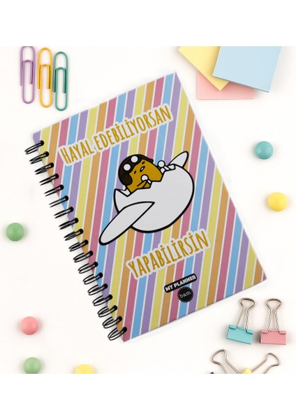 Hayal Edebiliyorsan Yapabilirsin Konuşan Planner Haftalık Planlayıcı Stickerlı Spiralli Defter
