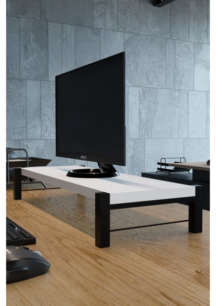 Monitör ve Laptop Yükseltici Stand 50x20 cm Ergonomik Masaüstü Sehpa Organizer Ofis ve Ev İçin Dayanıklı Masaüstü Organizer