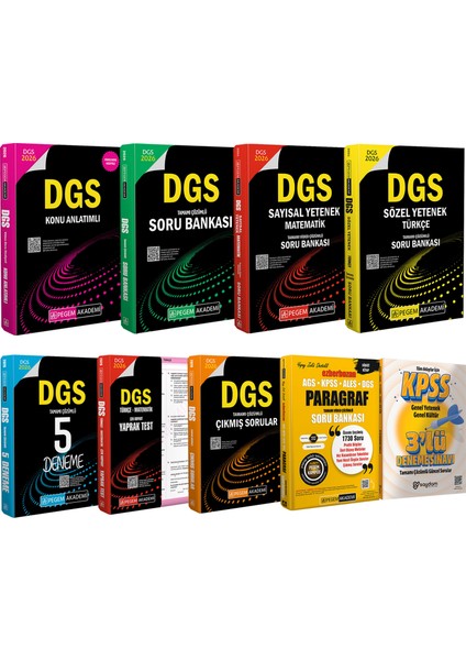 2026 Dgs Mega Set(Konu-Soru-Sözel Sayısal Yetenek-Yaprak Test-Çıkmış Sorular-5 Deneme)Paragraf