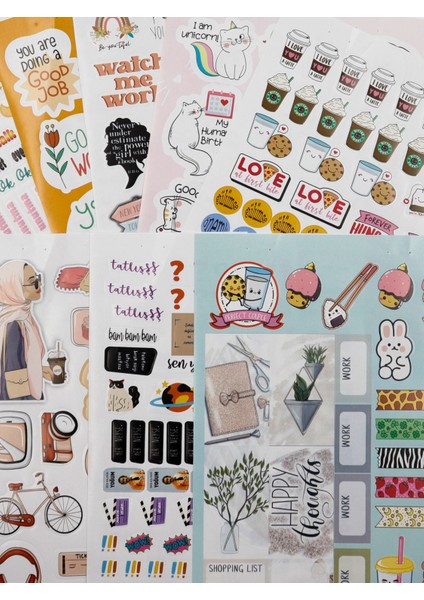 600 Adet Sticker Book 24X17 cm 16 Sayfa Özel Tasarım Sticker Kitabı, Etiket