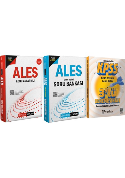 2026 Ales Konu Anlatımı(Video Ders Hediyeli)-Tamamı Çözümlü Soru Bankası-Çözümlü 3 Deneme Hediye