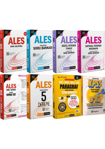 2026 Ales(Konu Anlatımı-Soru Bankası-Sözel Sayısal Yetenek-Çek Kopart Yaprak Test-5 Deneme)-Paragraf