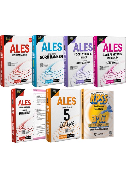 2026 Ales Mega Set(Konu Anlatımı-Soru Bankası-Sözel Sayısal Yetenek-Çek Kopart Yaprak Test-5 Deneme)