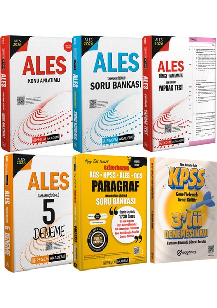 2026 Ales Konu Anlatımı(Video Ders Hediyeli)-Soru Bankası-Çek Kopart Yaprak Test-5 Deneme-Paragraf