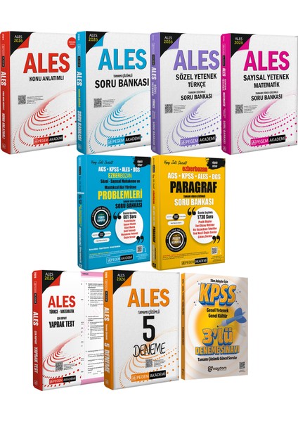 2026 Ales Seti(Konu-Soru-Sözel Sayısal Yetenek-Çek Kopart Yaprak Test-5 Deneme)Paragraf-Akıl Yürütme