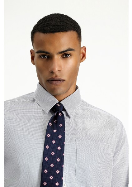 Uzun Kol Regular Fit Desenli Pamuk Gömlek modelleri