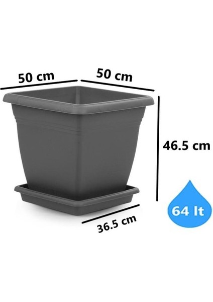 SO-VK05 Villa Kare Tabaklı Saksı Takımı 64 Lt Antrasit 3 Adet fiyatları