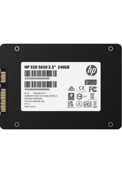 240GB Sata3 SSD 500MB Okuma 400MB Yazma Hızlı Sessiz Hp S650 Sistem Performans Diski fiyatları