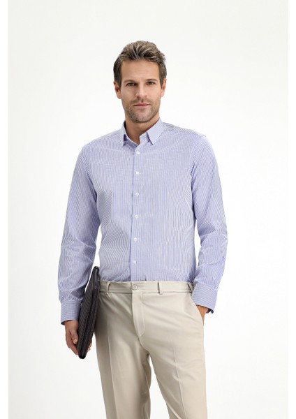Uzun Kol Slim Fit Dar Kesim Klasik Ekose Pamuk Gömlek