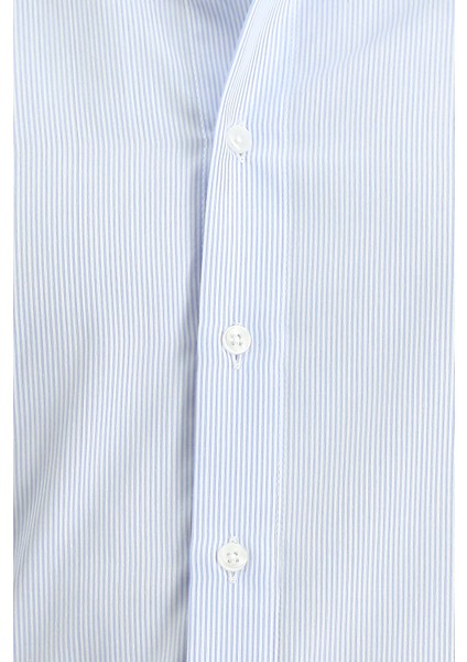 Uzun Kol Slim Fit Dar Kesim Klasik Çizgili Pamuk Gömlek indirimleri