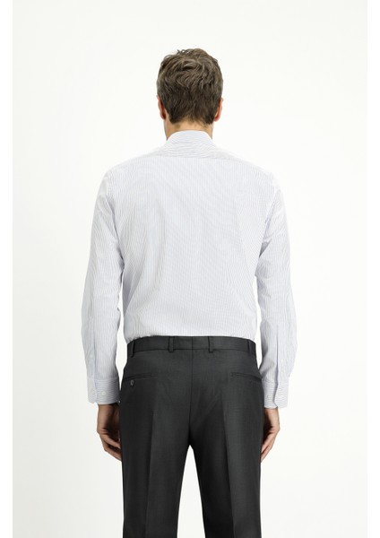 Uzun Kol Slim Fit Dar Kesim Klasik Çizgili Pamuk Gömlek fırsatları