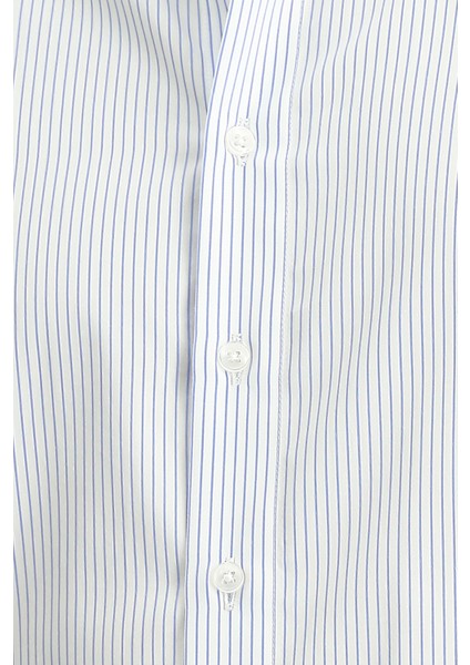 Uzun Kol Slim Fit Dar Kesim Klasik Çizgili Pamuk Gömlek indirimleri