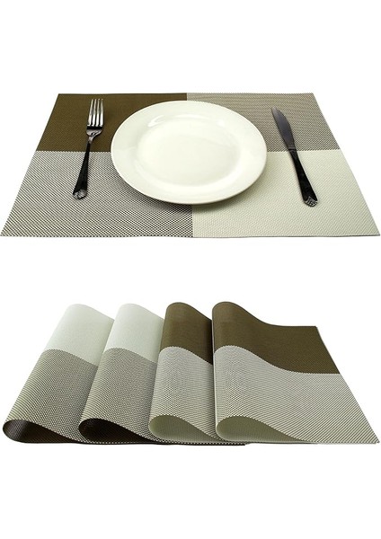 Amerikan Servis Sunum Altlığı 4 Adet Kaymaz Isıya Dayanıklı Leke Tutmaz Yıkanabilir Pvc 45 x 30 cm modelleri
