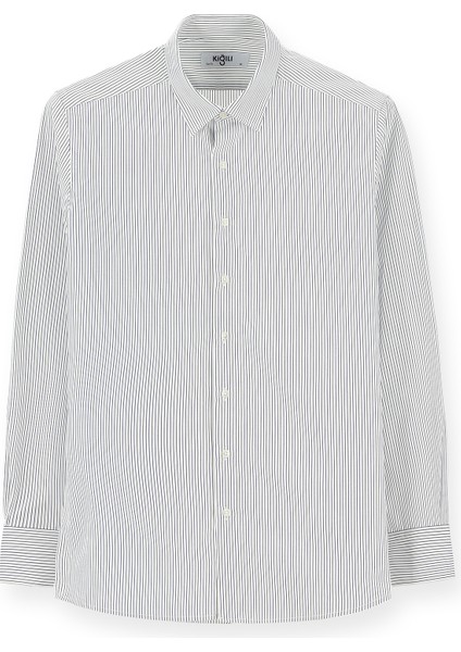 Uzun Kol Slim Fit Dar Kesim Klasik Çizgili Pamuk Gömlek indirimleri