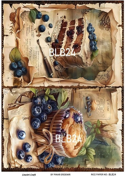 Blueberry Serisi BLB24 Pirinç Dekopaj 30*42 cm