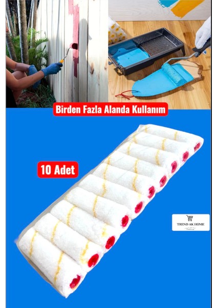 10'lu Mikrofiber Kumaş Parmak Rulo Yedek Başlığı Boya Rulosu Çok Kaliteli Kullanışlı (10 Adet) modelleri