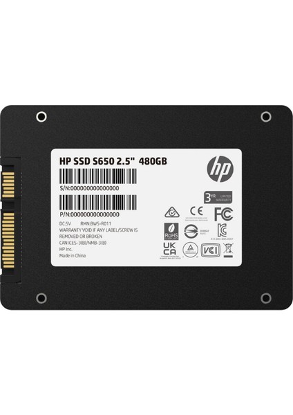480GB Sata3 SSD 500MB Okuma 400MB Yazma Hızlı Sessiz Hp S650 Sistem Performans Diski modelleri