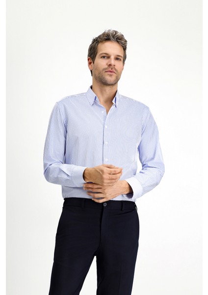 Uzun Kol Slim Fit Dar Kesim Klasik Ekose Pamuk Gömlek
