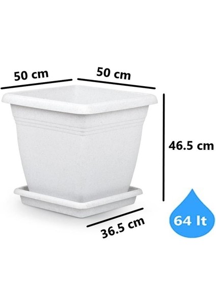 SO-VK05 Villa Kare Tabaklı Saksı Takımı 64 Lt Kirli Beyaz 3 Adet fiyatları