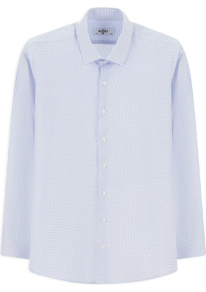 Uzun Kol Slim Fit Dar Kesim Baskılı Pamuk Gömlek fiyatları