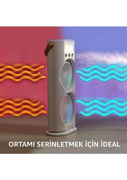 Fanlı Vantilatör Buharlı Fan -Şarjlı, Kompakt,ayarlanabilir , Kumandalı , Soğutucu Fan ,buharlı Nemlendirici, Eşsiz Tasarım, Hız