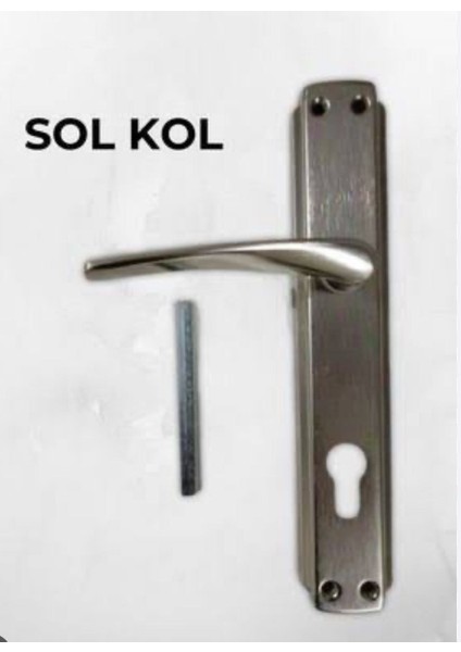 Turgutlar Yapı Bravo Yale Çelik Kapı Kolu Nikel Saten Metal Kapı Kolu Sol Kol