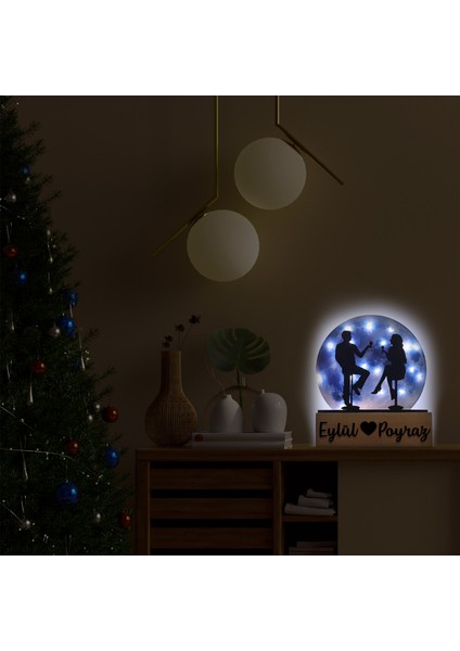 LED Işıklı Pleksi Dolunay Kişiselleştirilebilir Dekoratif Biblo Date Sevgili Anahtar Askılığı fiyatları