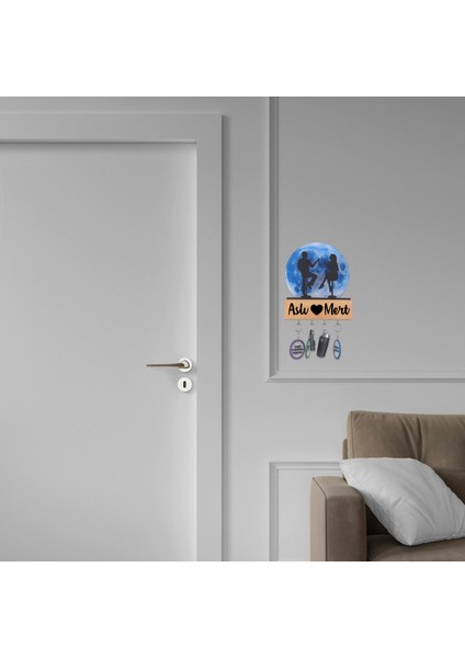LED Işıklı Pleksi Dolunay Kişiselleştirilebilir Dekoratif Biblo Date Sevgili Anahtar Askılığı fırsatları
