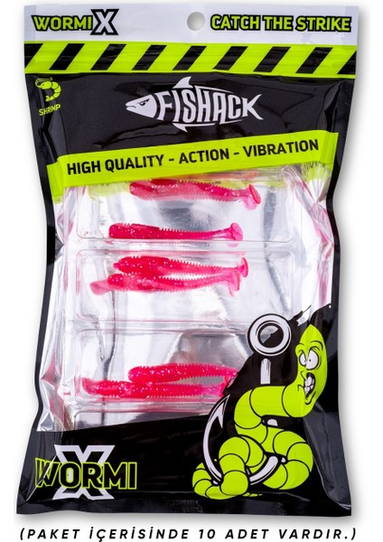 Silikon Kurt Yem - 1,1g 55MM - Fishack Wormix - 1 Adet - Uv - Pembe - Karides Kokulu indirimleri