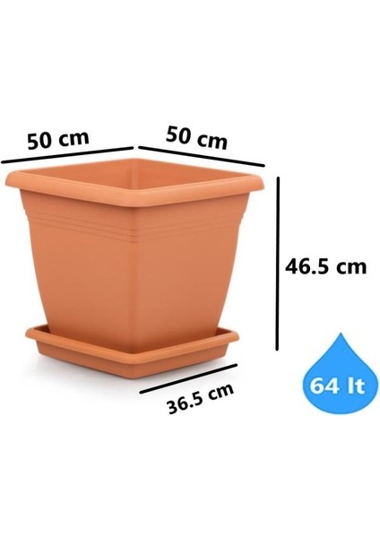 SO-VK05 Villa Kare Tabaklı Saksı Takımı 64 Lt Kiremit 3 Adet fiyatları