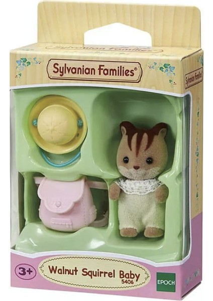 Sylvanian Families Sincap Walnut Squirrel Baby Figür Ceviz Sincabı + Şapka & Çanta Seti - 4/5 cm fırsatları