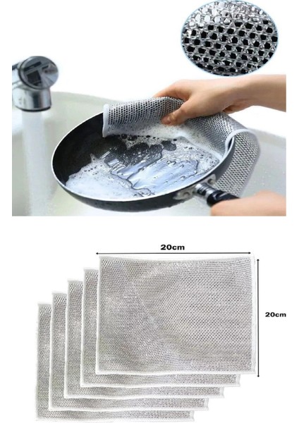 5 Adet Çok Fonksiyonlu Çizmeyen Tel Bulaşık Bezi Bulaşık Havlusu Bulaşık Temizlik Ovma Bezi modelleri