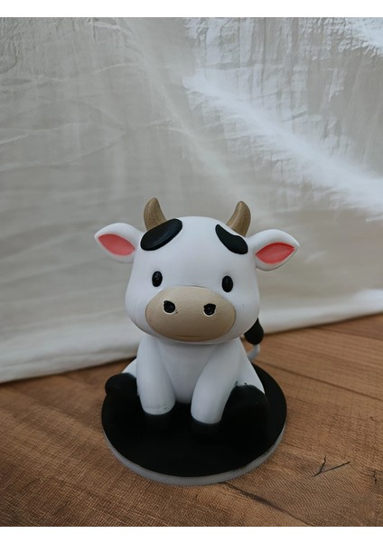 Mini Moo – 3D Baskılı Sevimli Inek Figürü -Sallanan Kafa Modelli