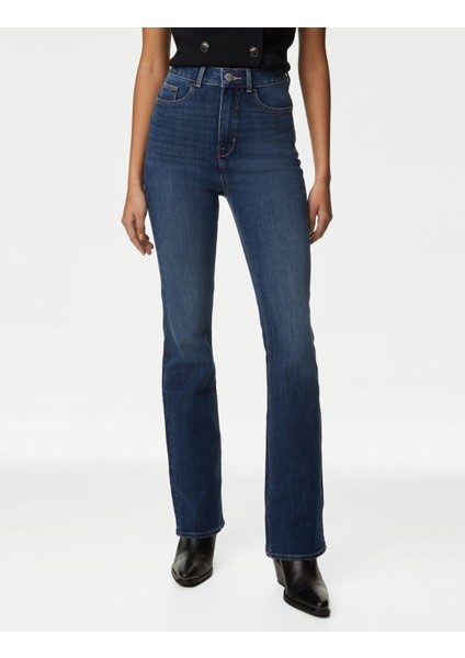 Yüksek Bel Slim Flare Magic Jean Pantolon fiyatları