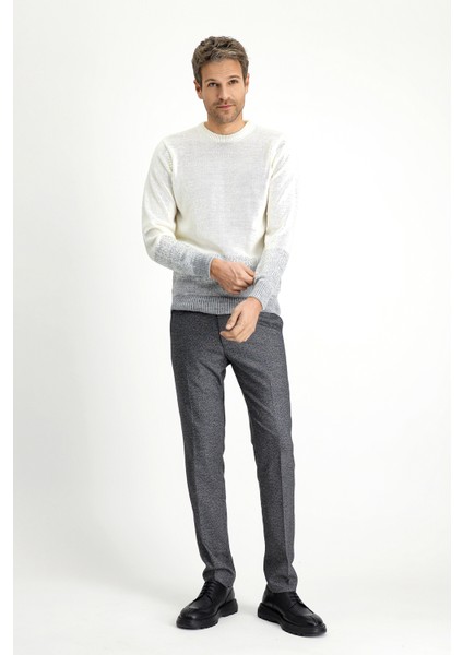 Bisiklet Yaka Regular Fit Desenli Triko Kazak fiyatları