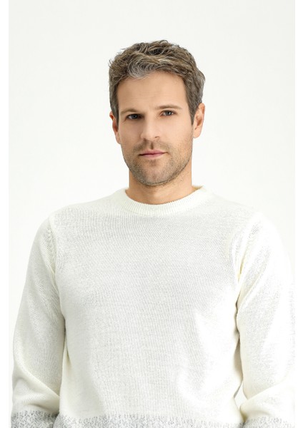 Bisiklet Yaka Regular Fit Desenli Triko Kazak modelleri