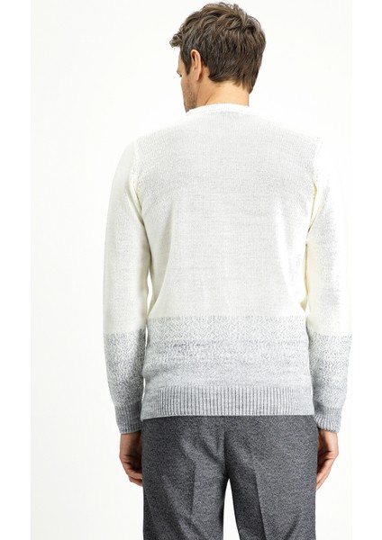 Bisiklet Yaka Regular Fit Desenli Triko Kazak indirimleri