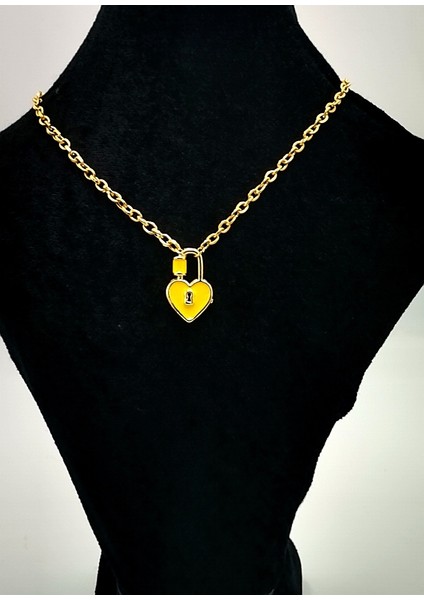 Gold Renk Zincir Figürlü Kararmaz Özel Tasarım Kolye