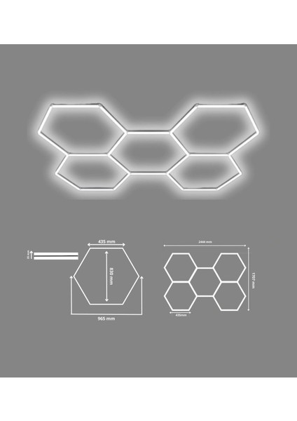 Altıgen Lineer LED Armatür Beyaz 240W 6500K Kolay Kurulum fiyatları