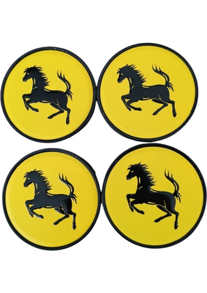 Jant Göbeği Ferrari 58/55 55MM Yuva Uyumlu 4lü Set Sarı (YUVA İÇ ÇAPI 5.5 SANTİMSE UYUMLUDUR)