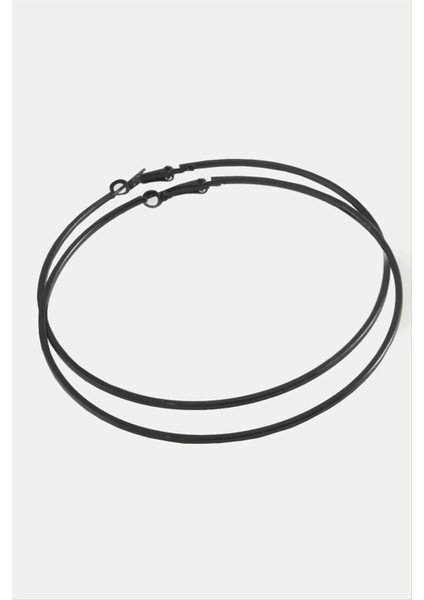 Ezme Çizgili Metal Halka Küpe 8-9-10 cm