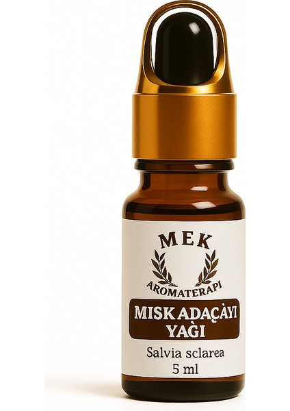 Misk Adaçayı Yağı 5 ml - % 100 Saf ve Doğal - Cam Damlalıklı - Salvia Sclarea